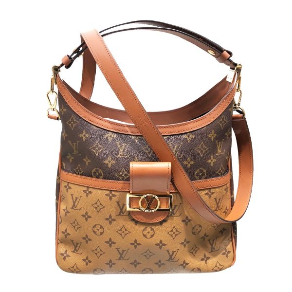 23018111 02 Louis Vuitton Dauphine MM Monogram Reverse Hobo Shoulder Bag