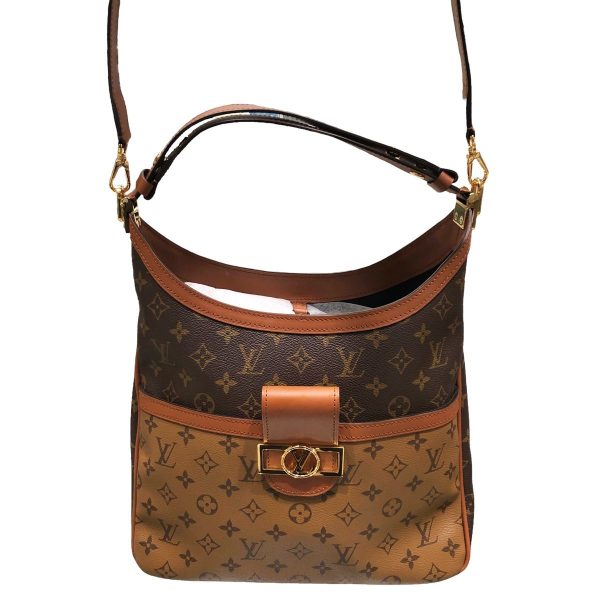 23018111 09 Louis Vuitton Dauphine MM Monogram Reverse Hobo Shoulder Bag