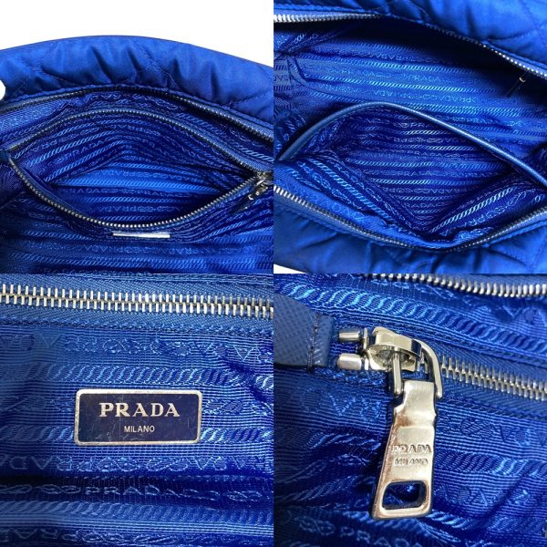 2302468 10 Prada Triangle Boston Chain Shoulder bag Blue