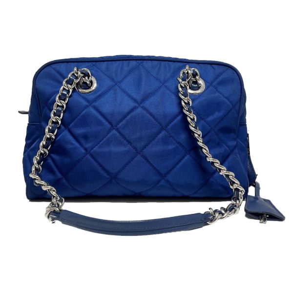 2302468 2 Prada Triangle Boston Chain Shoulder bag Blue