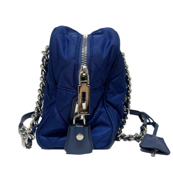 2302468 3 Prada Triangle Boston Chain Shoulder bag Blue