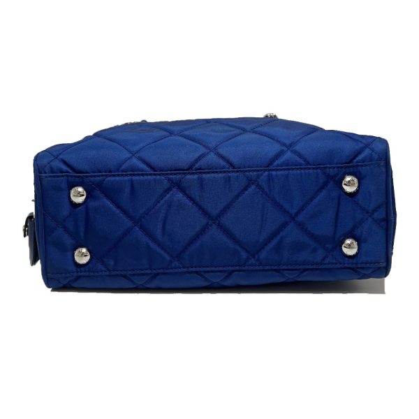 2302468 5 Prada Triangle Boston Chain Shoulder bag Blue