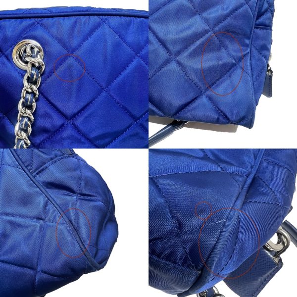 2302468 8 Prada Triangle Boston Chain Shoulder bag Blue