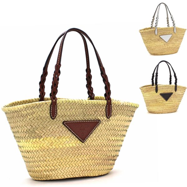 230302 bg1 1 1 Prada Basket Bag Tote Bag Straw Natural