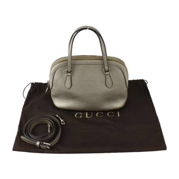 2303123008014 10 Gucci Handbag Leather Gold 2Way Shoulder Bag