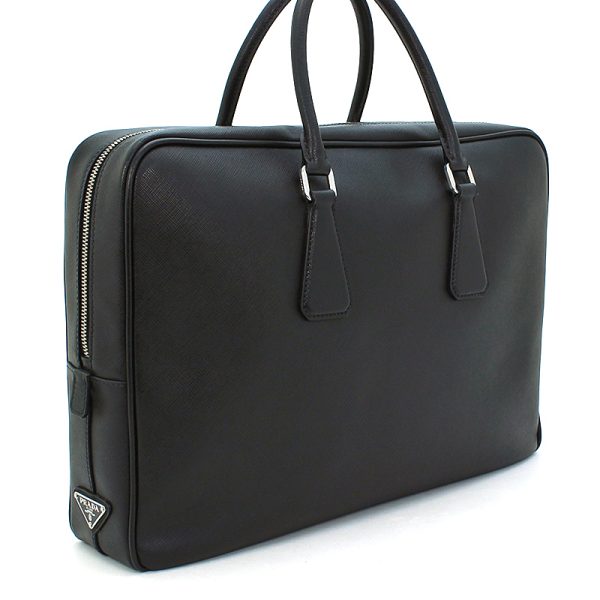 230513 bg1 1 2 PRADA Briefcase Saffiano Travel Leather Black