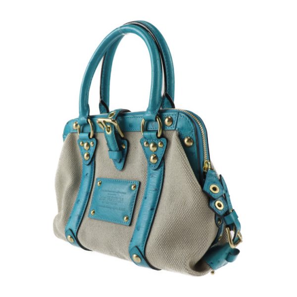 2310113001069 2 Louis Vuitton Toal Trianon Handbag Greige Blue