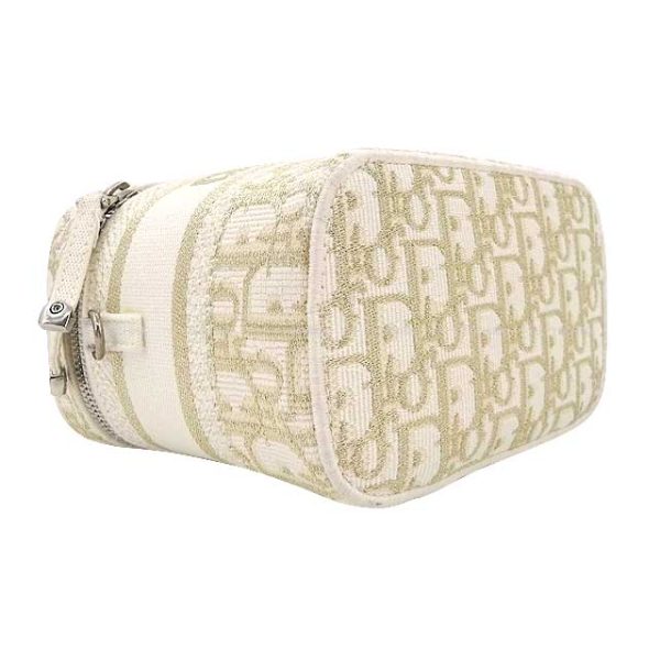 23112209 3 Christian Dior 2021 Holiday Collection Oblique Jacquard Vanity Small Top Handle Bag White Gold Black