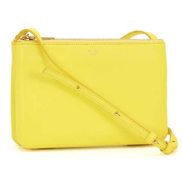 231204 bg4 1 1 Celine Trio Shoulder Bag Citron Leather Crossbody