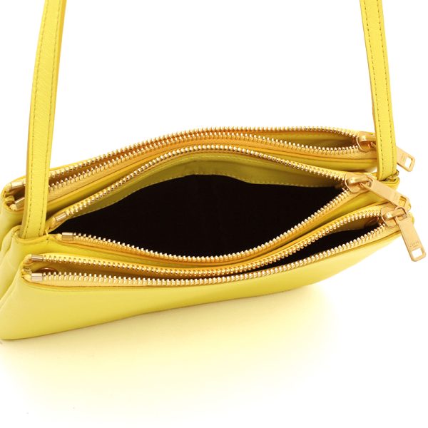 231204 bg4 1 4 Celine Trio Shoulder Bag Citron Leather Crossbody