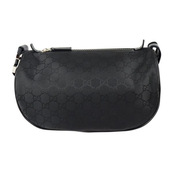 2314093010035 4 Gucci GG Nylon Waist Bag Leather Hip Bag Black Silver