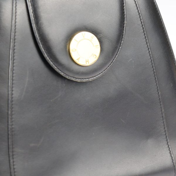 2317041001038 6 Givenchy Handbag Leather Black Gold Hardware Circle Logo Vintage