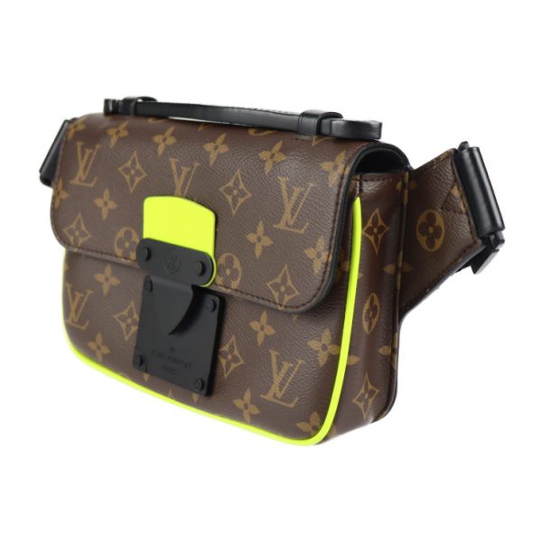 2320073007120 2 Louis Vuitton S lock Monogram Waist Bag Neon Yellow Black