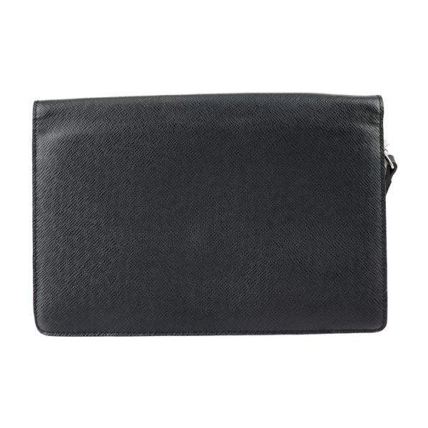 2326103010179 3 LOUIS VUITTON Belair Taiga Clutch Bag Black Silver