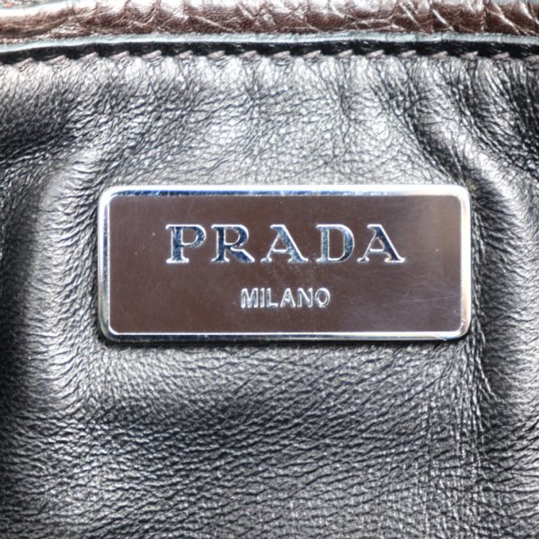 2330083007159 9 Prada Triangle Logo Handbag Leather Gray