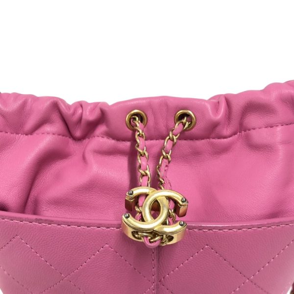 2340520074760 5 CHANEL Drawstring Chain Shoulder Hardware Caviar Skin Bag Pink Gold