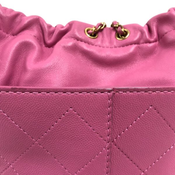 2340520074760 7 CHANEL Drawstring Chain Shoulder Hardware Caviar Skin Bag Pink Gold