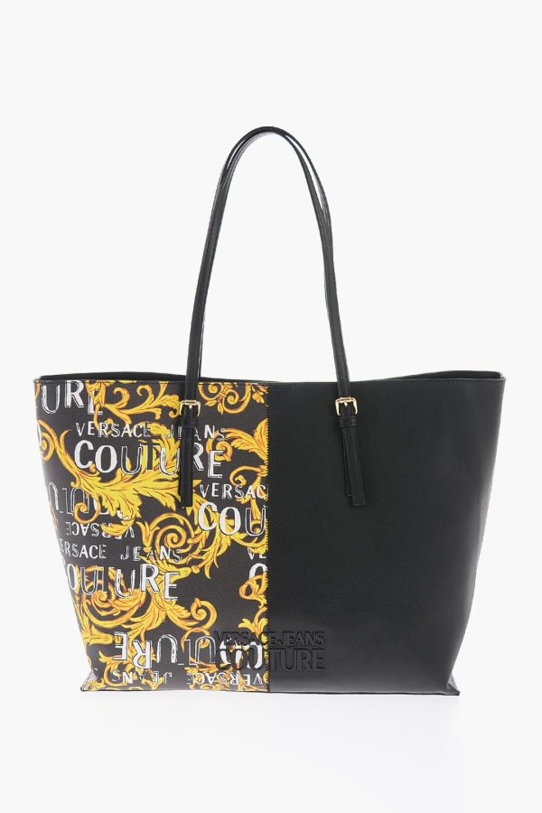 23999174321be52 dk 1 Versace Baroque Printed Faux Leather Rock Cut Tote Bag