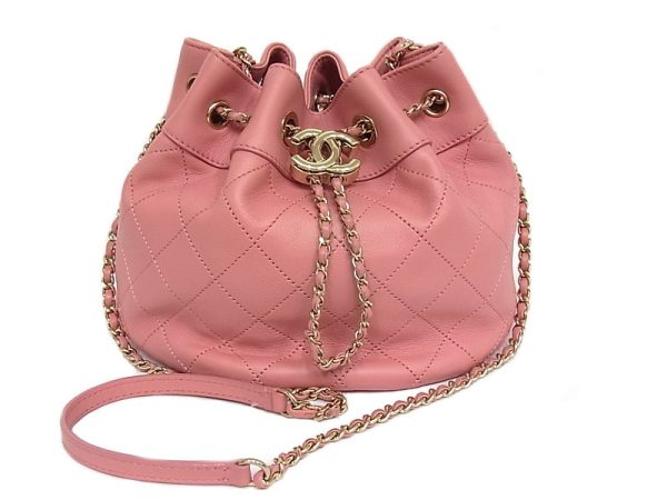 Exif JPEG PICTURE Chanel Matelasse Drawstring Bag Gold Hardware Cocoma Clamskin Pink