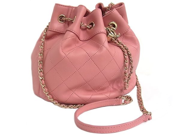 Exif JPEG PICTURE Chanel Matelasse Drawstring Bag Gold Hardware Cocoma Clamskin Pink