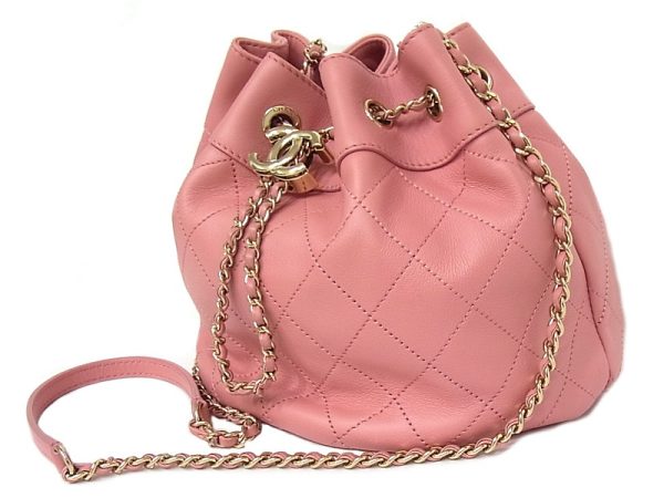 Exif JPEG PICTURE Chanel Matelasse Drawstring Bag Gold Hardware Cocoma Clamskin Pink