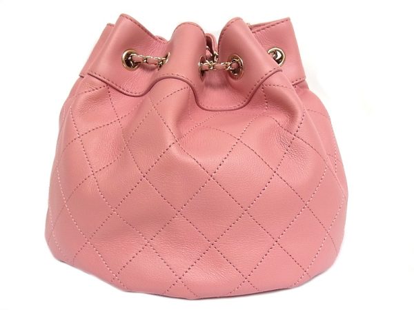 Exif JPEG PICTURE Chanel Matelasse Drawstring Bag Gold Hardware Cocoma Clamskin Pink