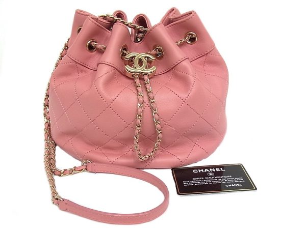 Exif JPEG PICTURE Chanel Matelasse Drawstring Bag Gold Hardware Cocoma Clamskin Pink