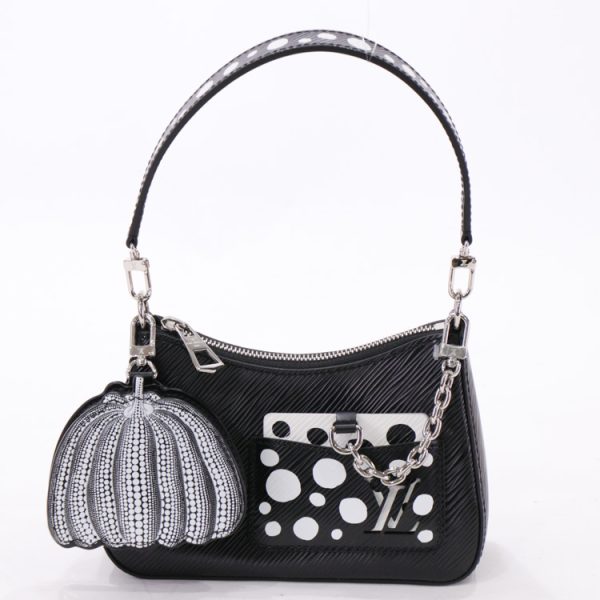 24 0864 02 Louis Vuitton Yayoi Kusama Shoulder Bag Noir Black