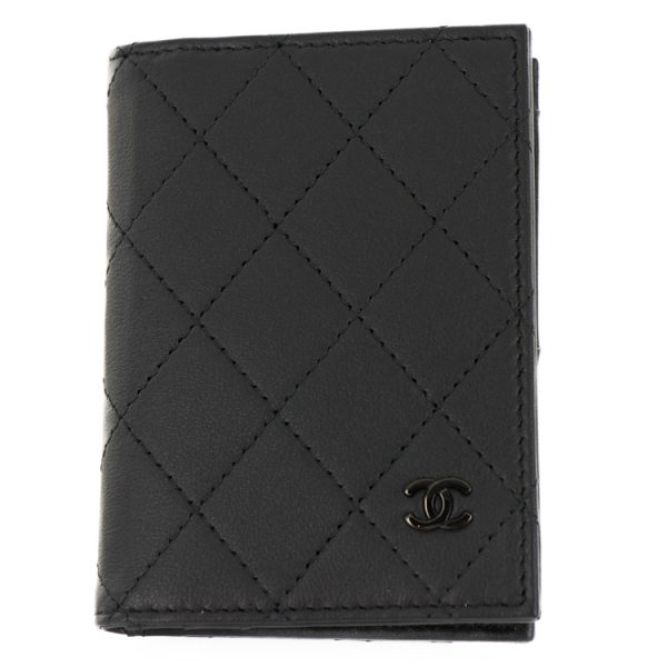 24 1221 02 Chanel Mini Matelasse Card Case Black