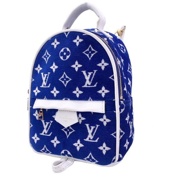 24007999 01 Louis Vuitton Palm Springs Mini Backpack Monogram Jacquard Blue LV Match Collection