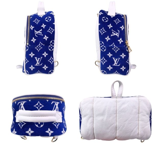 24007999 04 Louis Vuitton Palm Springs Mini Backpack Monogram Jacquard Blue LV Match Collection