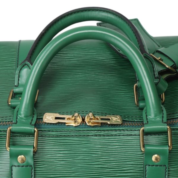 2403160002029 0 8 LOUIS VUITTON 50 Epi Keepall Boston travel bag Green