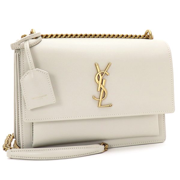 240511 bg46 2 1 Saint Laurent Smooth Leather Sunset Shoulder Bag Crema Soft