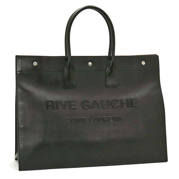 240511 bg47 1 1 Saint Laurent Rive Gauche Calf Leather Large Tote Bag Nero