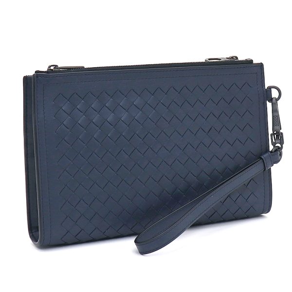 240522 bg2 1 1 Bottega Veneta Clutch Bag Leather Dark Blue