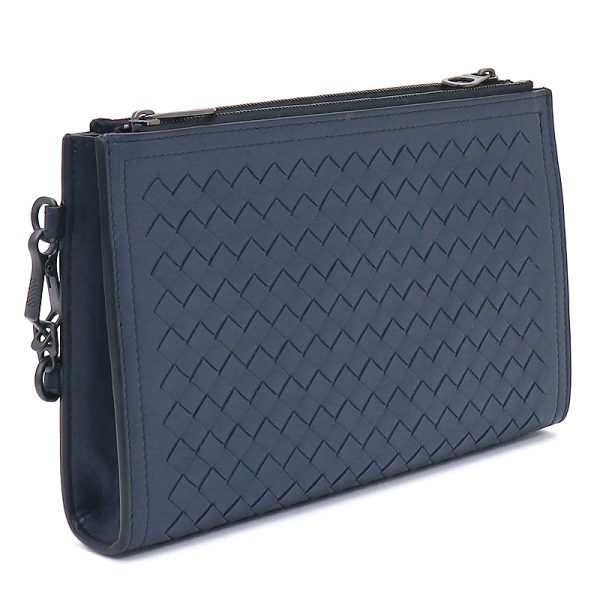 240522 bg2 1 2 Bottega Veneta Clutch Bag Leather Dark Blue