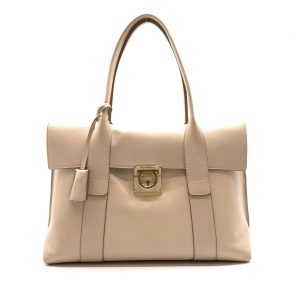 240605sa0400011 Ferragamo Gancini Tote Bag Handbag Pouch Included Pink Beige