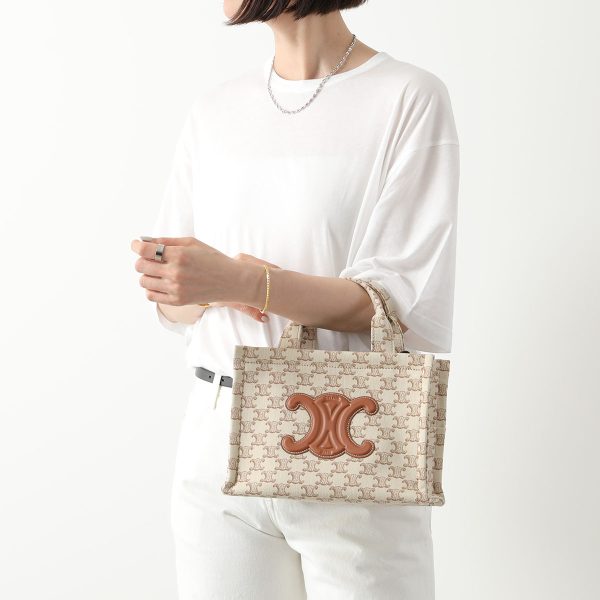 2406w51197 3 Celine Shoulder Bag Small Cabas Thais White