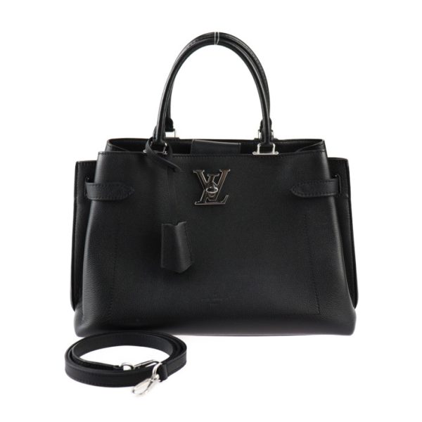 2408023007052 1 Louis Vuitton Lock Me Day Handbag Grain Calf Black