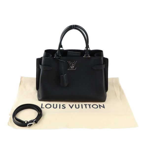 2408023007052 8 Louis Vuitton Lock Me Day Handbag Grain Calf Black