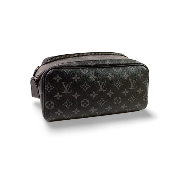 24100465 01 Louis Vuitton Doppkit Eclipse Clutch Bag Black