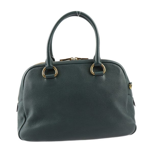 2424013010106 3 Prada Handbag Leather Hardware 2WAY Shoulder Green Gold