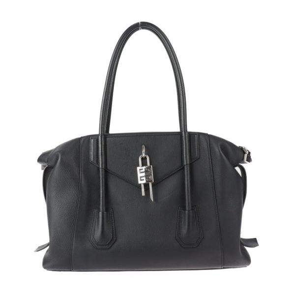 2427053001130 1 Givenchy Antigona Soft Goat Leather Lock Tote Bag Black