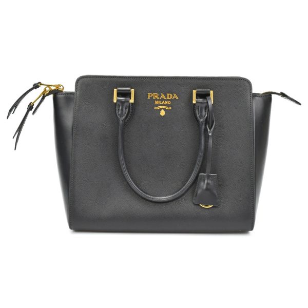 2523e210010 1 PRADA Saffiano 2WAY Handbag Shoulder Bag black