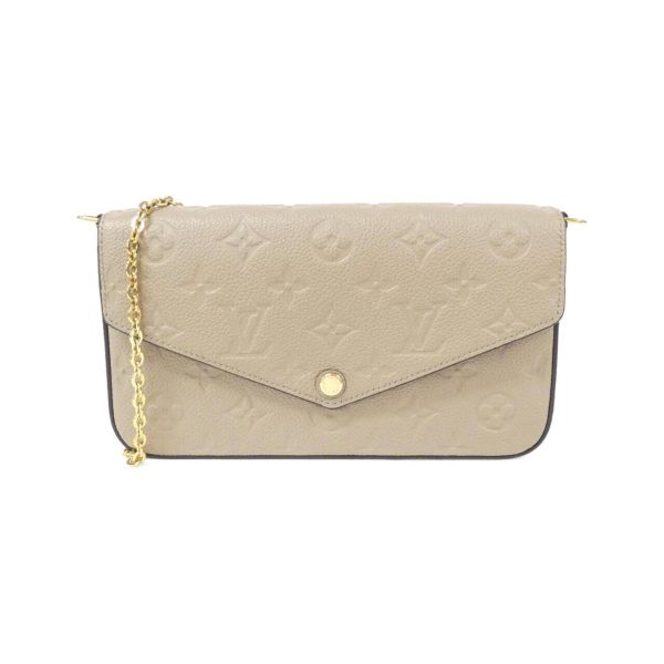 2600061095366 1 b Louis Vuitton Monogram Empreinte Pochette Felicie Shoulder Bag TOURTERELLE