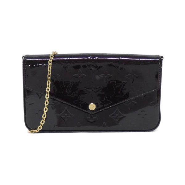 2600061110939 1 b Louis Vuitton Vernis Pochette Felicie Small Patent Leather Shoulder Bag Black