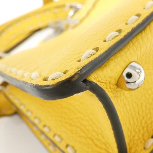 2600062863285 2 b Fendi Selleria Peekaboo Small Calf Leather Handbag Yellow