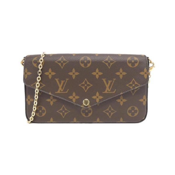 2600065507438 1 b Louis Vuitton Monogram Pochette Felicie Shoulder Bag Brown