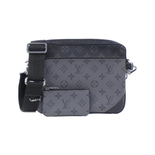 2600065633199 1 b Louis Vuitton Monogram Eclipse Reverse Trio Messenger Small Canvas Shoulder Bag Black