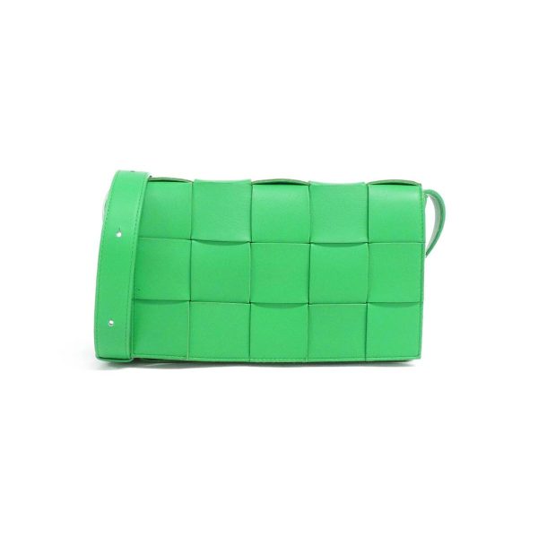 2600066290728 1 b Bottega Veneta VMAY1 Medium Lambskin Leather Shoulder Bag Green